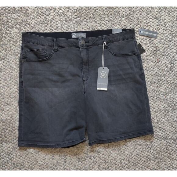 Wit & Wisdom Ab Solution Stretch Denim Shorts in Bk Black Size 18 - Picture 2 of 6